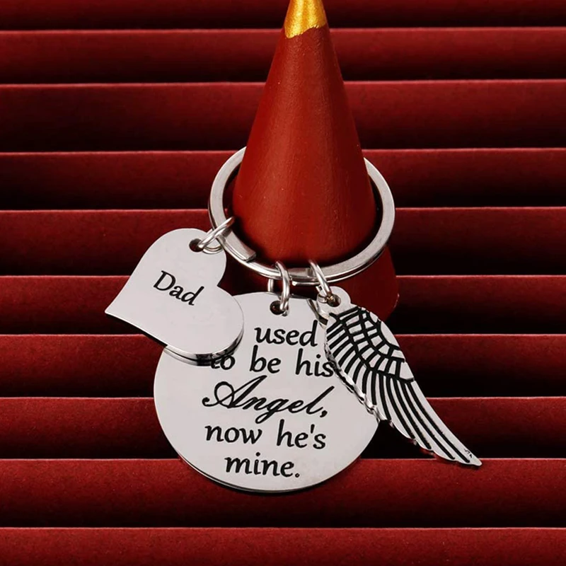 Dad Memorial Gift Keychain for Loss of Father Daughter Son in Memory of Daddy Remembrance Sympathy Gift I Used to Be His Angel