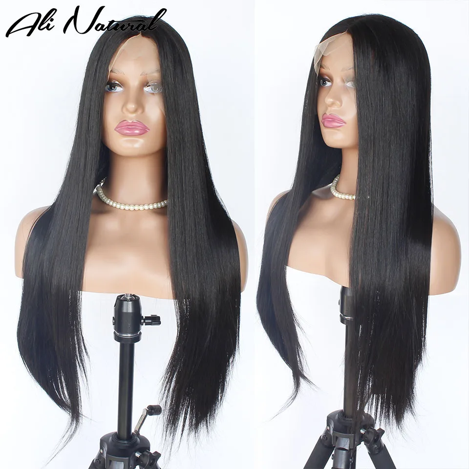 

Trendy Silky Straight Synthetic Lace Front Wigs 22 inches Long Straight Middle Part T Part Lace Wig Heat Resistant