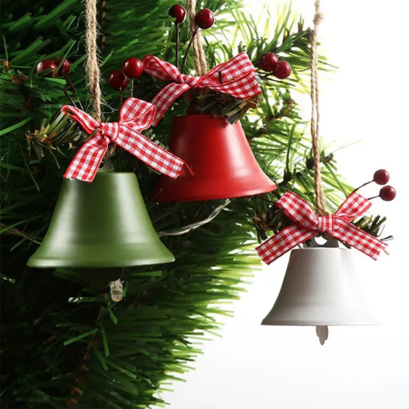 Christmas Tree Decoration Jingle Bells with Ribbon, DIY Crafts Accessories