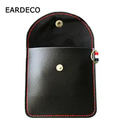 EARDECO Black Mini Hard Headphone Case Portable Earbuds Pouch Box PU Leather Earphone Storage Bag Protective USB Cable Organizer