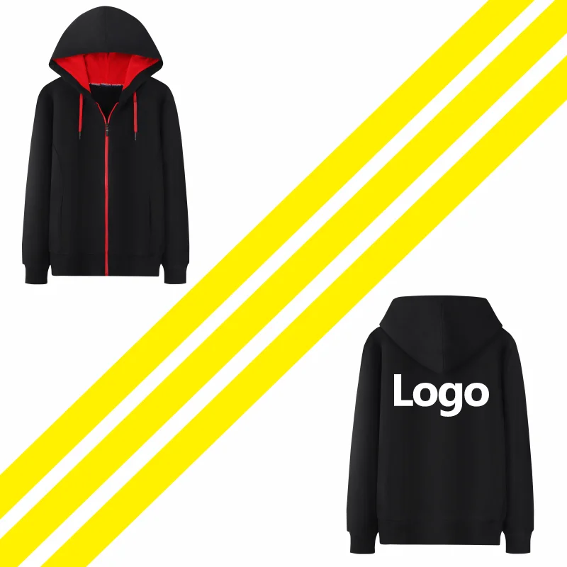 High Quality Cotton Zipper Jacket Custom Logo Embroidery Team Brand Sweatershirt Print Personal Design Hoodies ONECOOL