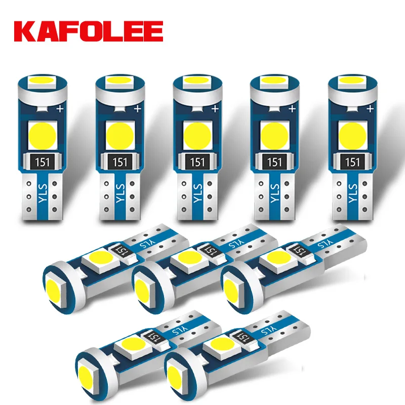 

KAFOLEE T5 LED W3W Car Accessory Bulb Dashboard Dash Lights 3030 SMD Wedge Truck Instrument Indicator Air Conditioning AC Lamps