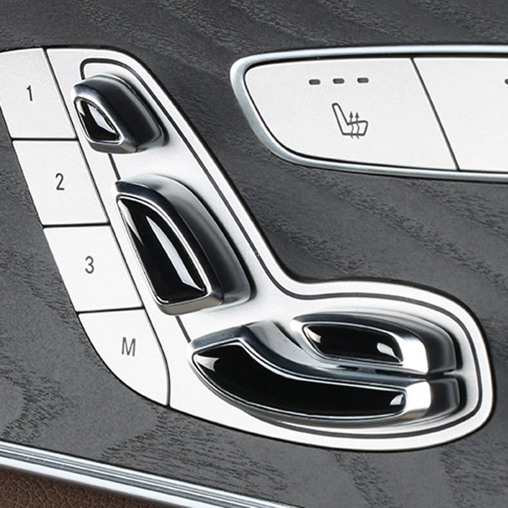 For Mercedes Benz E Class W213 E200 E300 C Class W205 GLC X253 Car Accessories Door Seat Adjustment Button Cover Trim 2 Styles