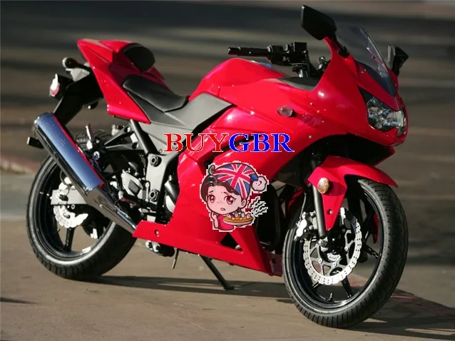 Motorcycle Fairings Red EX250 fairing For Kawasaki EX250/NINJA250 2008 2009 2010 2011 2012 fairing free windscreen