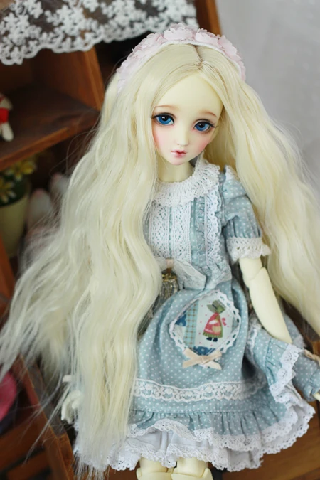 

[wamami] 97# Blonde Wavy/Crimp Wig For 1/4 MSD 1/3 1/6 SD DZ AOD BJD Dollfie