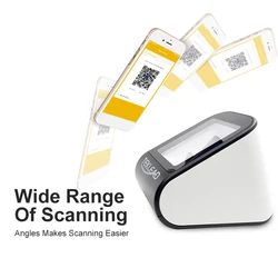 TEKLEAD Automatic 1D 2D Barcode Scanner Hands-Free USB QR Code Reader Mobile Payment for Store Supermarket