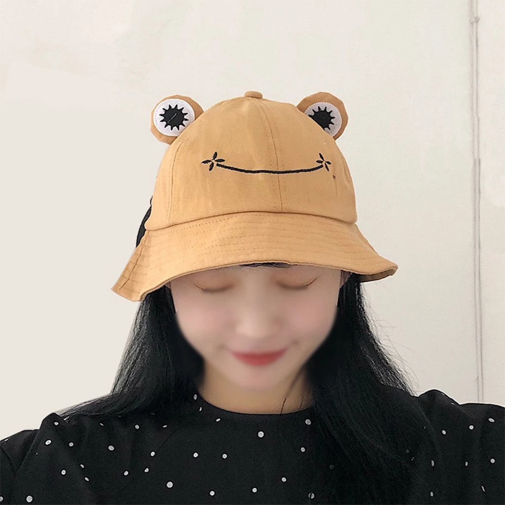 Cotton Frog Bucket Hat for Women Adult Kids Panama Frog Baseball Fishing Cap Outdoor Froggy Hat Sunscreen Sun Hat Bob Chapeau