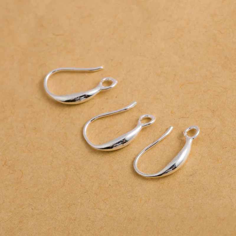 10pcs/lot S925 Sterling Silver Earring Hooks 14.5x7mm Leverback Not Allergic French Earring Wire for DIY Jewelry Making Findings