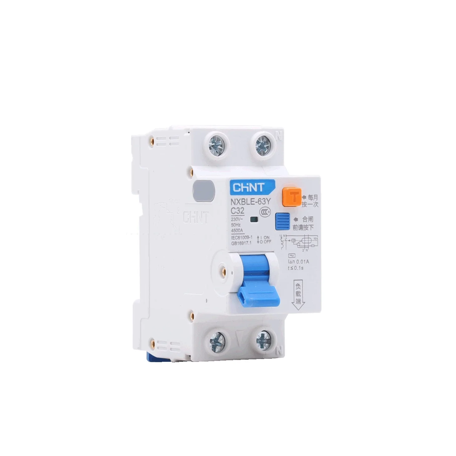 CHINT NXBLE-63Y 6A 10A 16A 32A 63A 10MA 30MA 0.01A 0.03A RCBO 1P+N Residual current Circuit breaker over Leakage protection