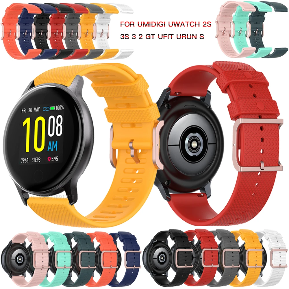 الرياضة حزام (استيك) ساعة الأشرطة ل Umidigi Uwatch 2S 3S 3 2 GT UFit Urun S حزام (استيك) ساعة استبدال سيليكون حزام اكسسوارات كوريا