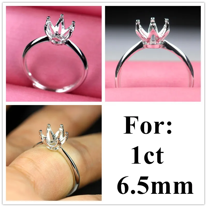 Fine blank ring setting base empty for jewelry making sterling silver 925 diamond rings without stone moissanite adjustable