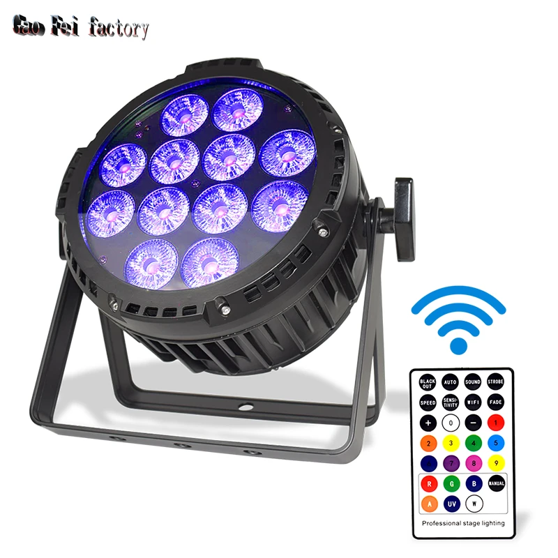 

WIFI Wireless DMX Waterproof Set Touch Display Outdoor LED Par Light DJ Bar Stage Battery Uplights Lyre Wash 12*18W Flat Light