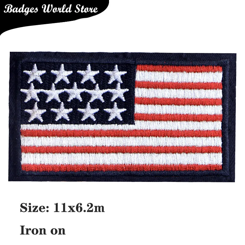 American National Flags Cartoon Icon Embroidered Iron on Patches for Clothing DIY Stickers Custom Badges on the Backpack