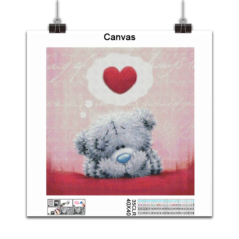 5D pittura diamante fai da te cartone animato Tatty Teddy bear LOVE Angel flower Home Decor pieno quadrato e rotondo mosaico ricamo punto croce