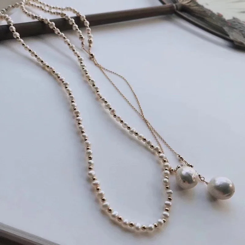 

hot sell 2021 Antumn 35 inches natural white genuine pearl beads long women designer body chain sweater necklace bridal gift