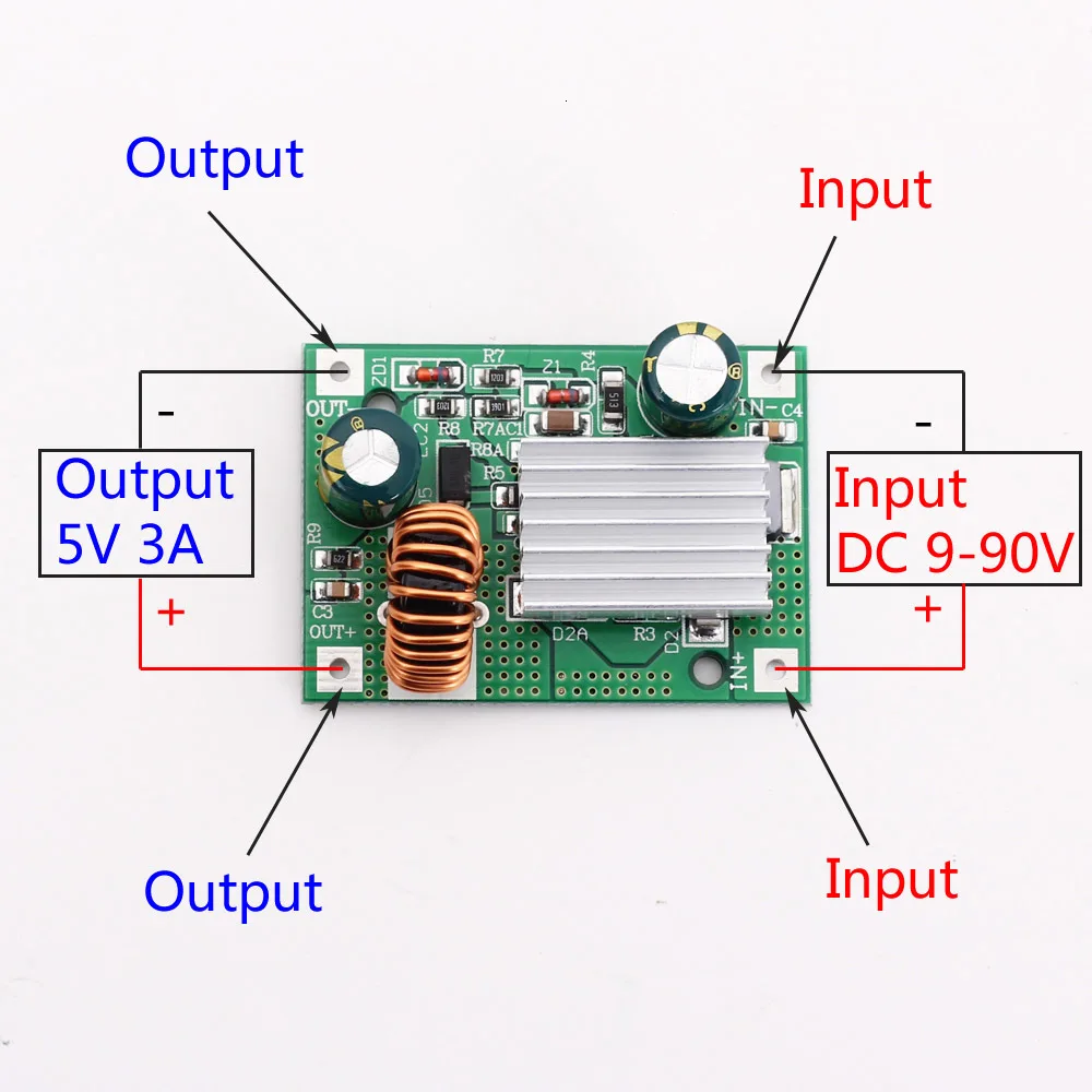 1/3PCS DC 9V 12V 24V 36V 48V 72V 84V 120V auf 5V 3A Step-Down-Modul Netzteil DC-DC-Wandler Buck-Wandler Step-Up-Wandler – Detail 7