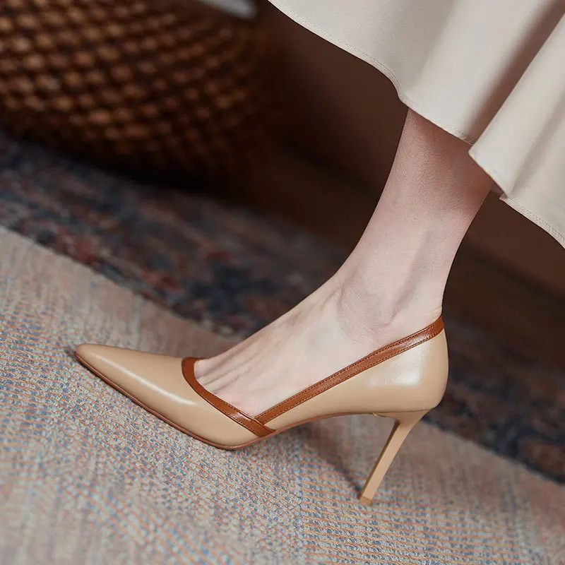 

Sexy Heels Shoes Pointed Toe Shallow Super High Heels Apricot Pumps Women Shoes Stilettos 2022 New Fashion Zapatos De Mujer