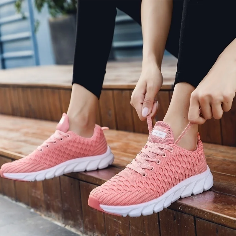 White Sneakers Women Platform Sport Running Shoes Breathable Air Mesh Ladies Casual Sneakers Lightweight Female Walking Shoes
