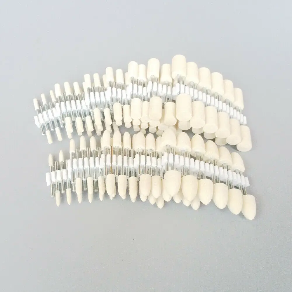12pcs lana feltro lucidatura sbavature punta ruota Bob 3/32 ''gambo per gioielli rotanti
