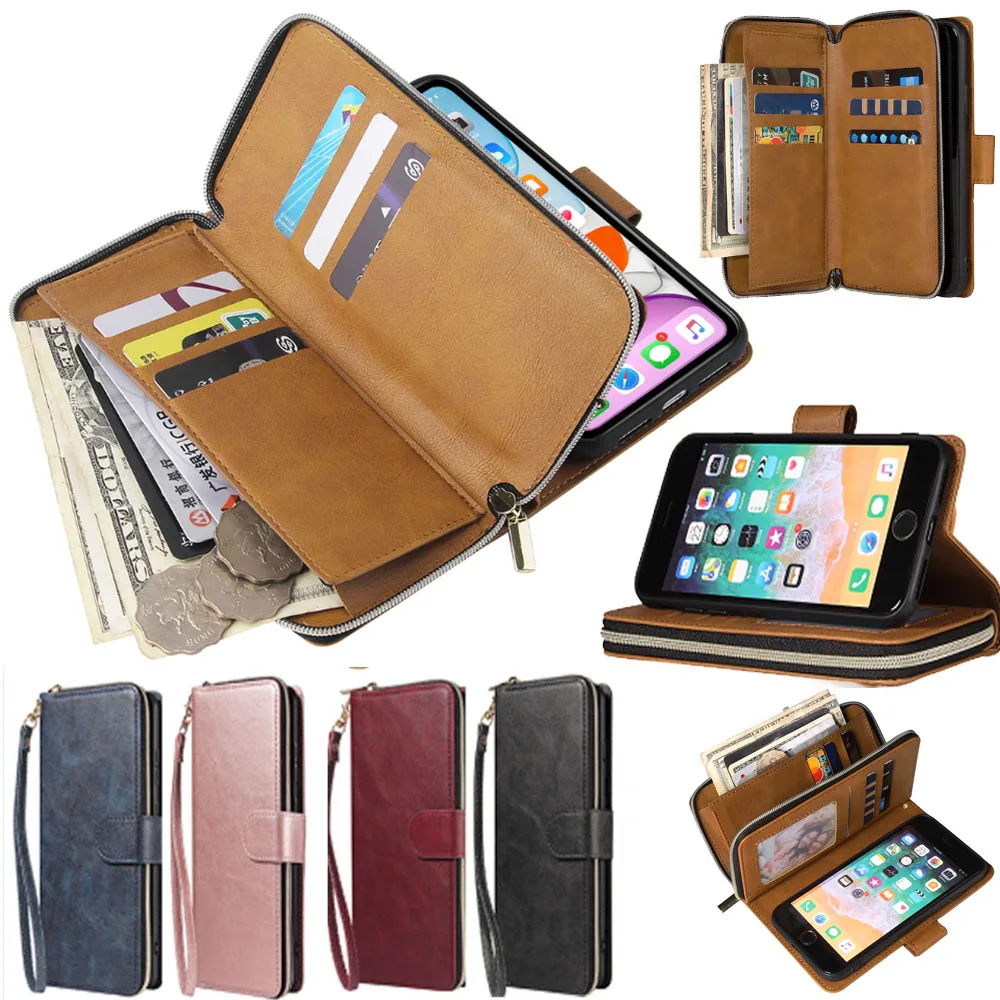 For Samsung Galaxy S10 SM-G9730 Case Flip Leather Zipper Wallet Case For Samsung S10 Plus SM-G9750 S10E SM-G9700 Case Cover