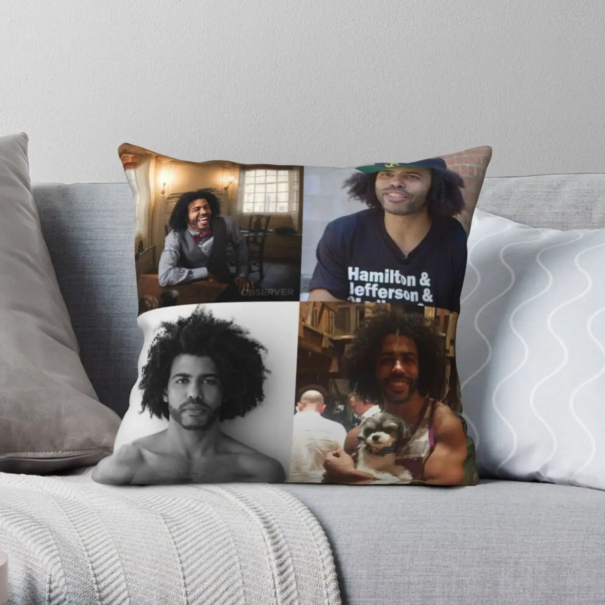 

Daveed Diggs Collage Square Pillowcase Polyester Linen Velvet Pattern Zip Decor Car Cushion Cover