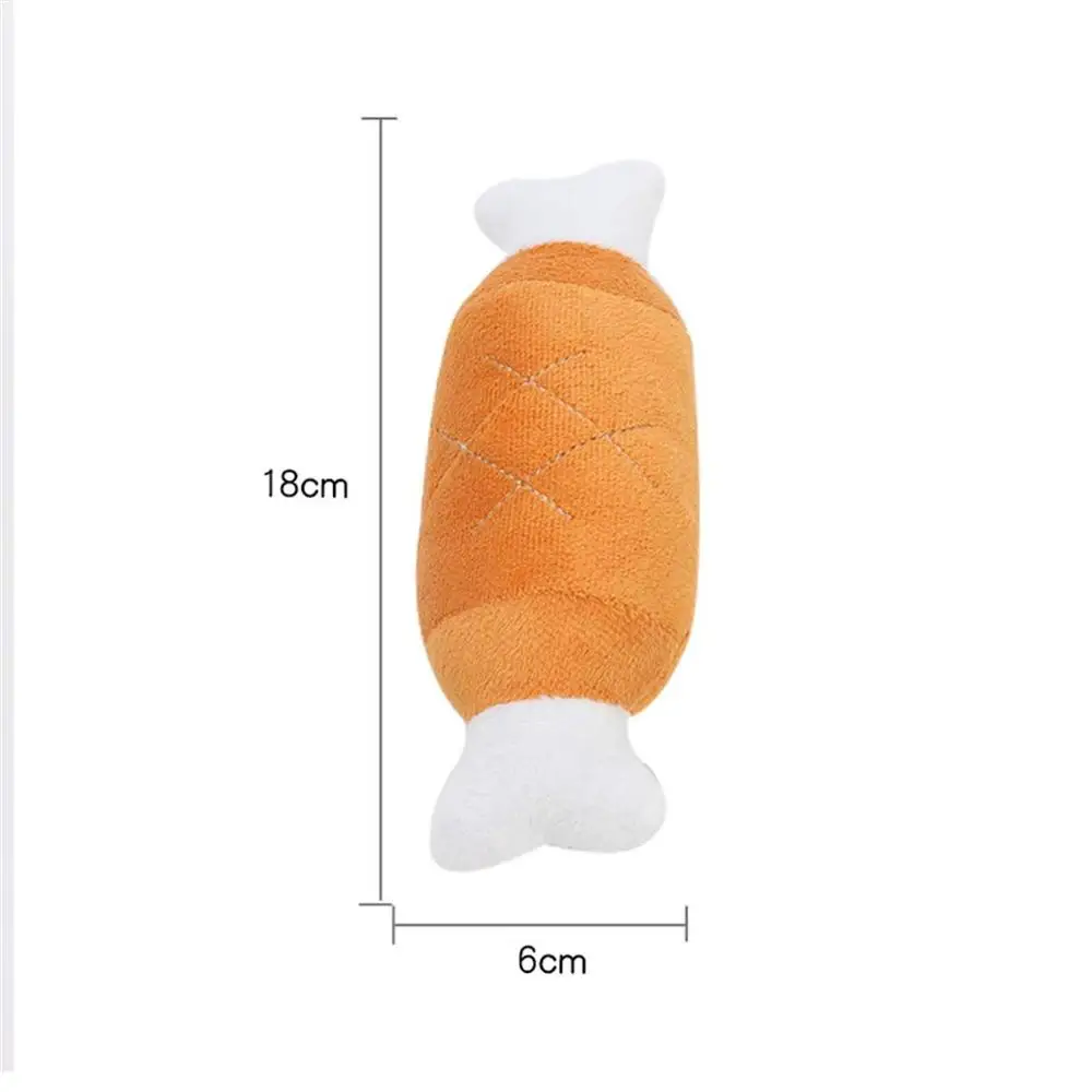 Pet Supply Soft Fleece Chicken Leg Interactive Squeak Sound Dog Toys For Outdoor Training Plush Bone Chicken Legs