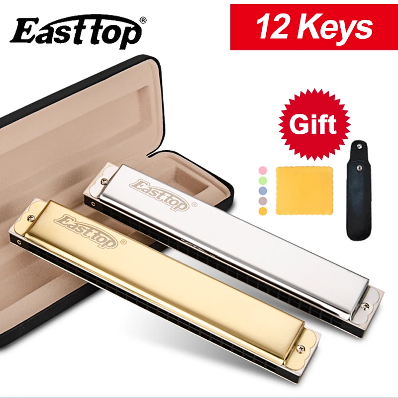 Easttop 24 Hole Professional Tremolo Harmonica A A# B C C# D D# E F F# G G# Mouth Organ Musical Instrument