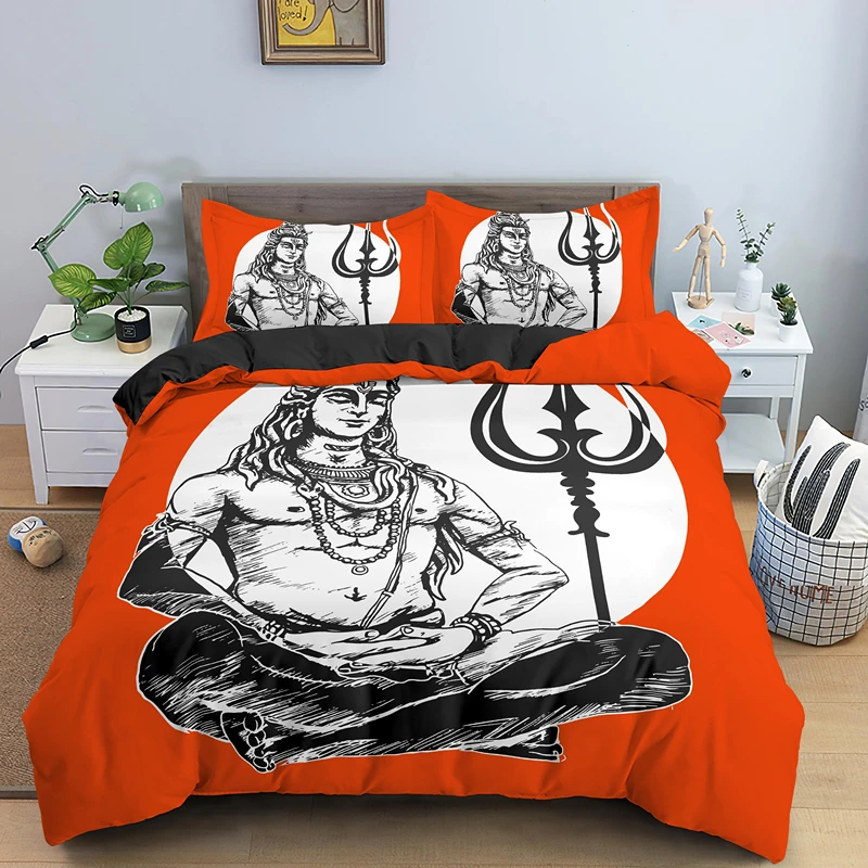 Indian Lord Shiva Duvet Cover Buddha Bedding Set Single Double King Queen Size With Pillowcase 2/3pcs Bedclothes Drop Shipping