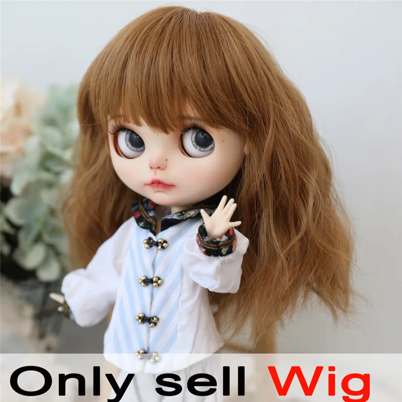 9-10 inch Blyth Qbaby Amydoll Wig Short Orange Curly Hair