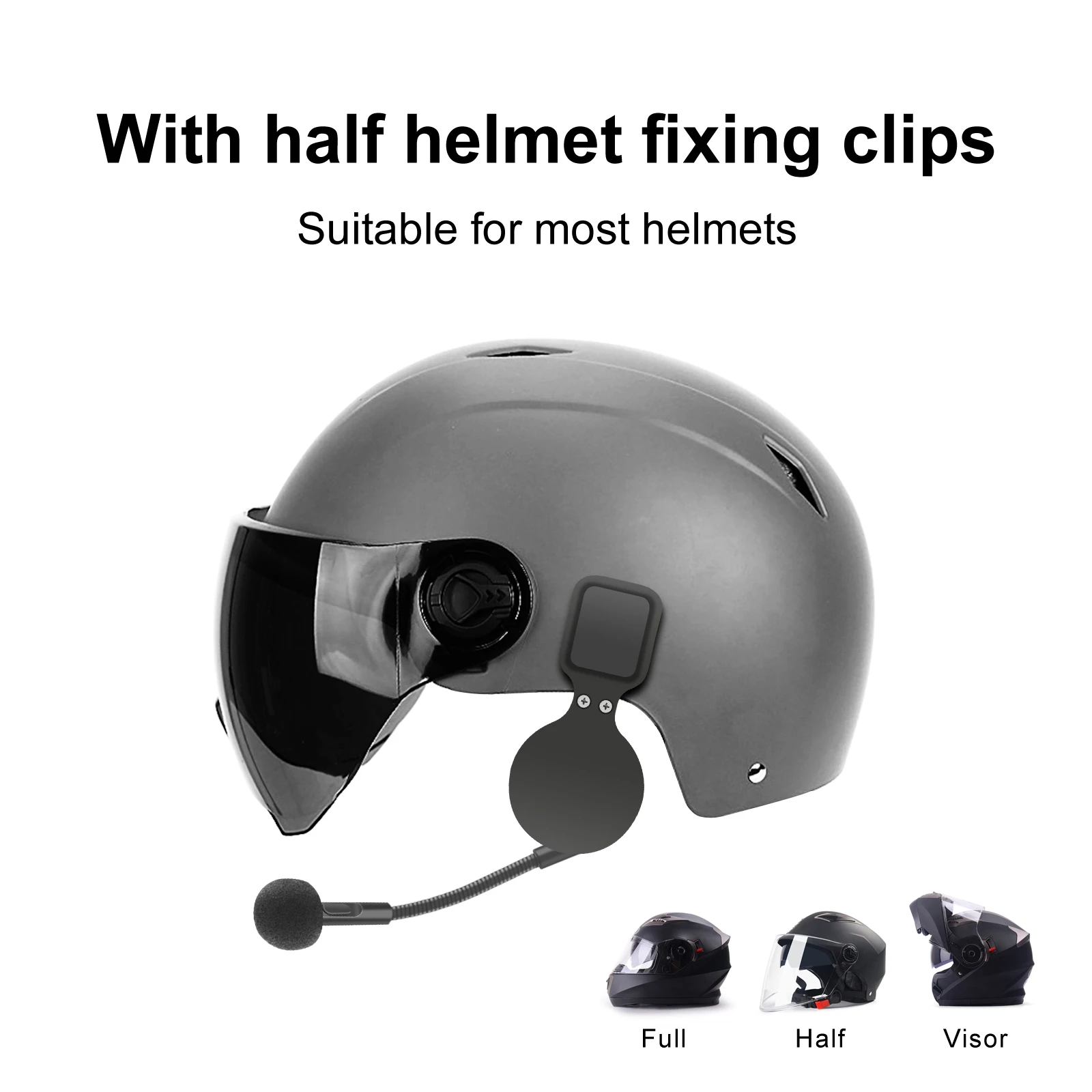 VR robot Motorcycle Bluetooth 5.0 Stereo Headset Moto Universal Helmet Headphones Wireless Handsfree Call with Holder Clip