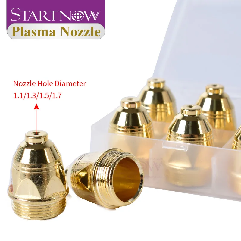 Startnow 10 Sets Air Plasma Cutter Nozzle Hafnium Electrode Consumables CNC Cutting Knife Machine High Quality P80 Plasma Nozzle