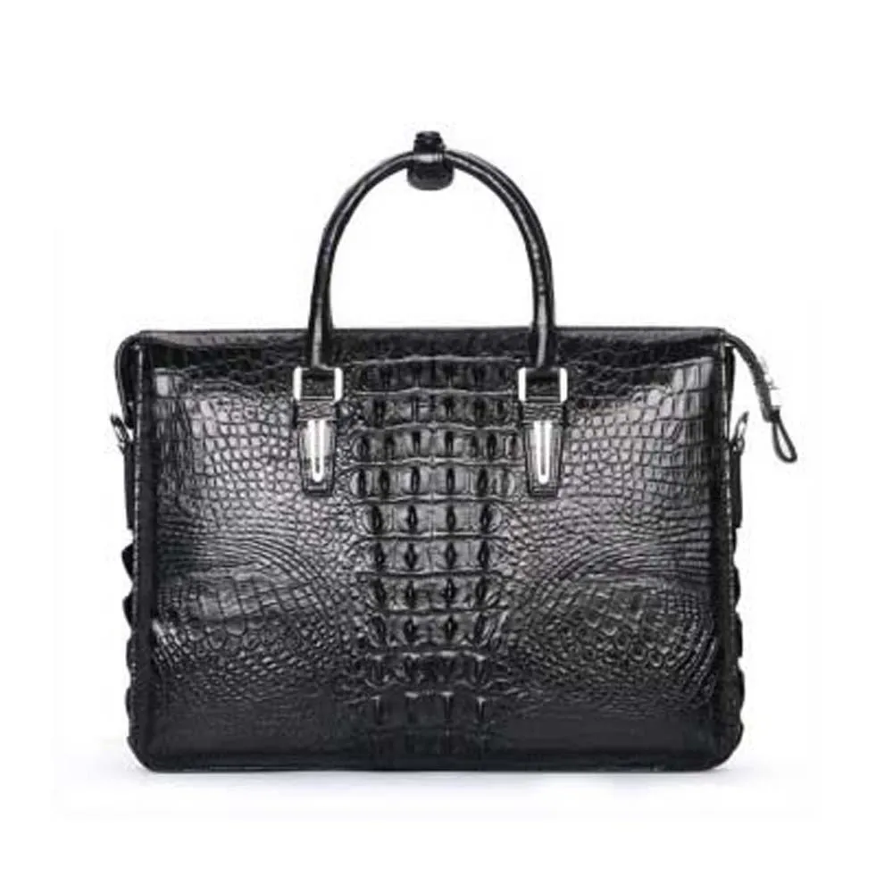 madun Import  Thailand  crocodile skin  briefcase  male  handbag  big-capacity  business affairs  high-grade  Men's bag  black