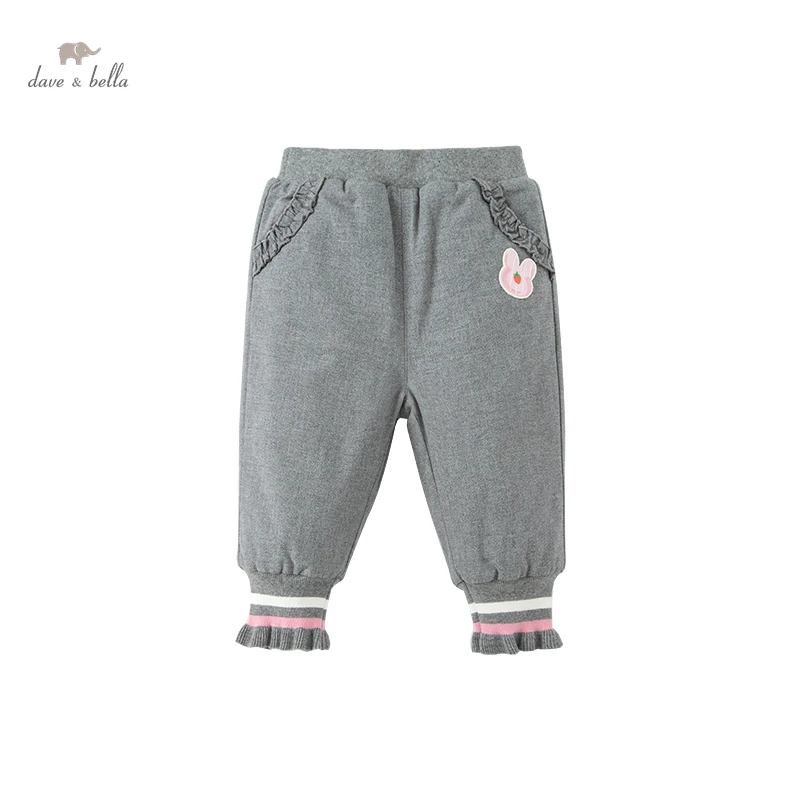 

DBJ20316 dave bella winter baby girls cartoon padded pants children full length kids girl pants infant toddler trousers