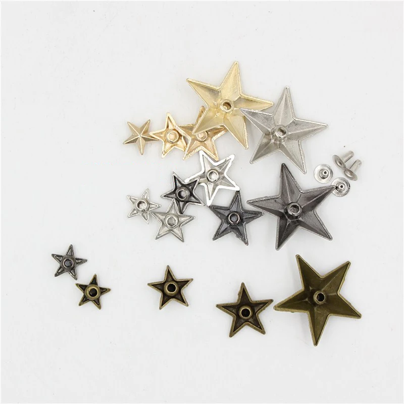 12/15/18/29mm Five Points Star Pentacle Rivets Cap Stud Wallet Belt Leather Craft Shoe Clothes Jeans Punk Jewelry Accessories