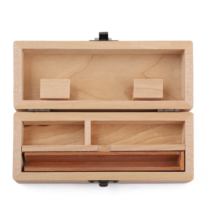 Wooden Tobacco Herb Storage Box Stash Case Cigarette Tray Natural Handmade maker For grinders Smoking Pipe Accessories DIY tool