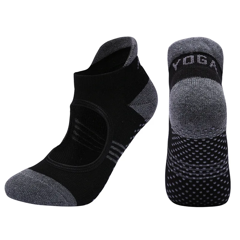 Women Pilates Yoga Socks Fall Winter Sport Combed Cotton Anti-Slip Breathable Backless Ladies Ballet Dance Socks for Fitness Gym