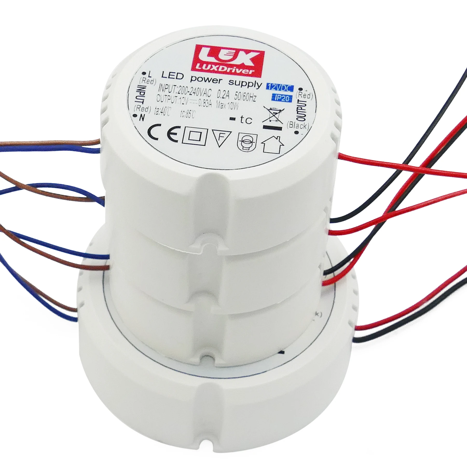 Forma redonda Mini Power Supply, LED Driver, DC 24W, 12V, 24V