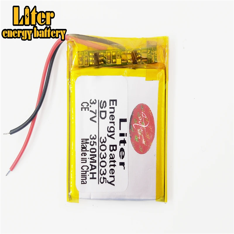 3.7V 350 mAh 303035 Lithium Polymer Rechargeable Battery For Mp3 Mp4 PAD DVD DIY E-book bluetooth Liter energy battery