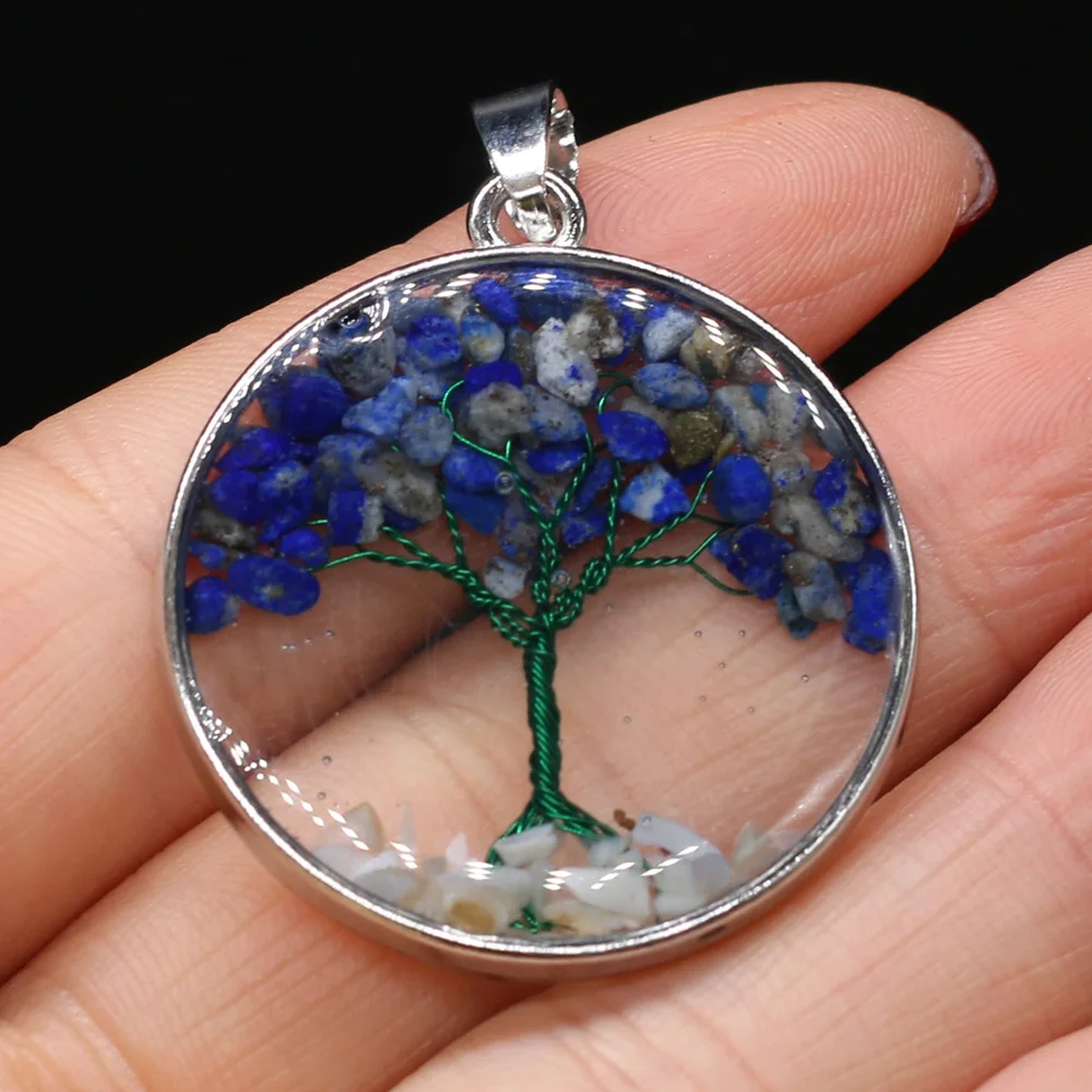 Natural Stone Pendant Reiki Heal Lapis lazuli Gravel for Charm Jewelry Making DIY Necklace Bracelet Accessories