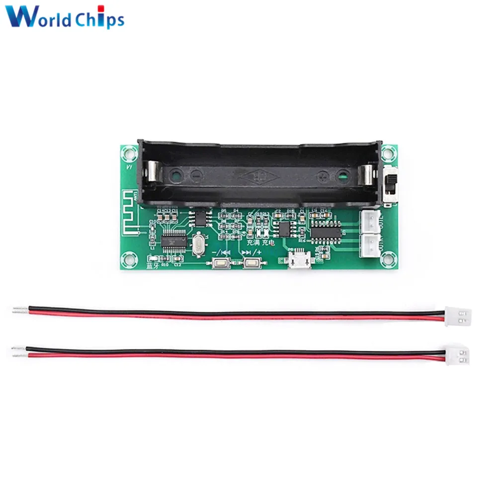 Mini PAM8403 Bluetooth 5.0 Amplifier Board DC5V 3W+3W 2.0 Channel Audio AMP with 18650 Battery Holder For Speaker DIY