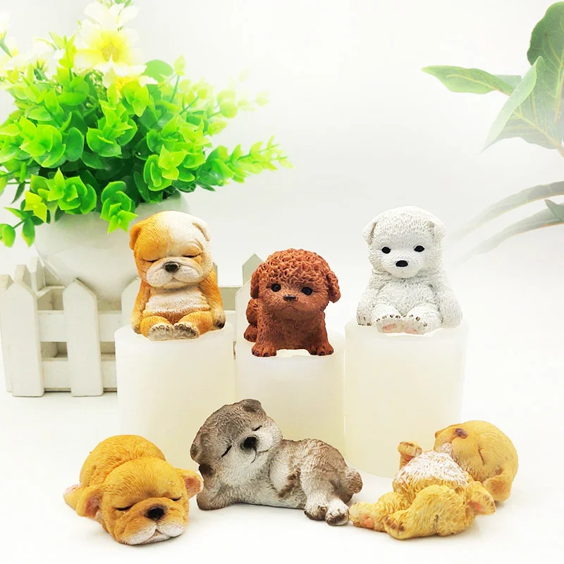 Bulldog Silicone Mold Dog Mousse Cake Decorating Tools Handmade Soap Making Plaster Chocolate Candle Baking Moulds Kitchenware