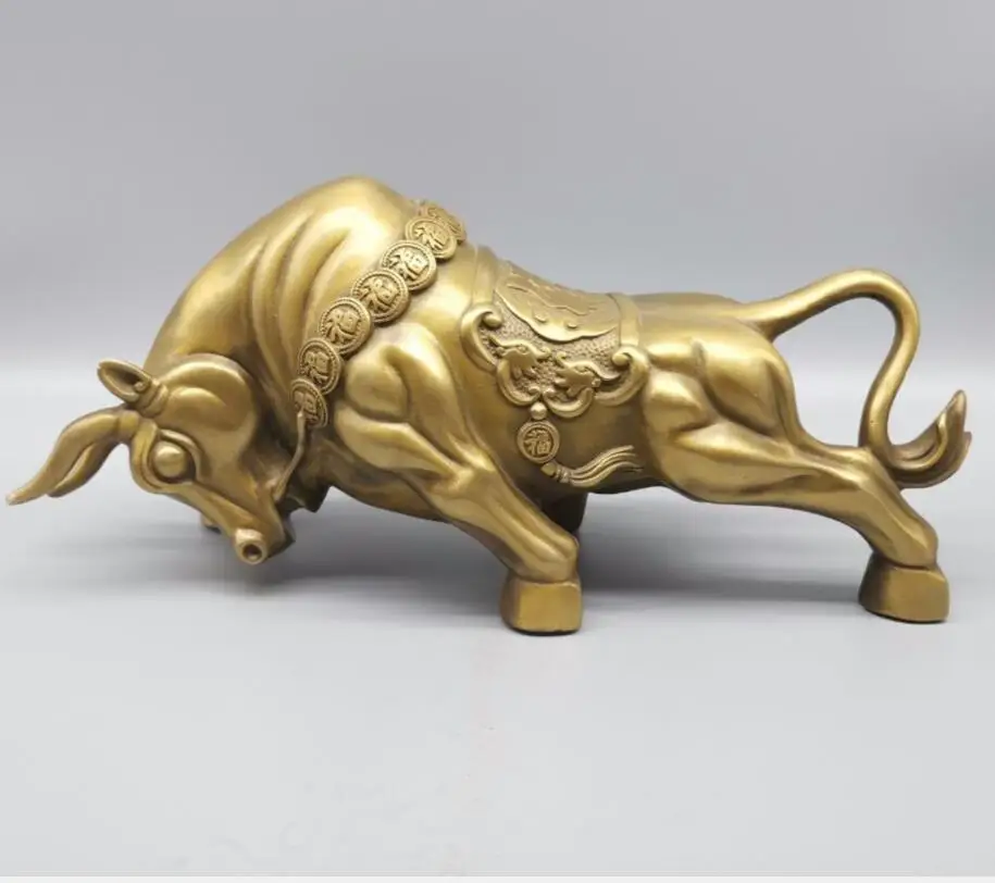 

China brass blessing cow crafts statue