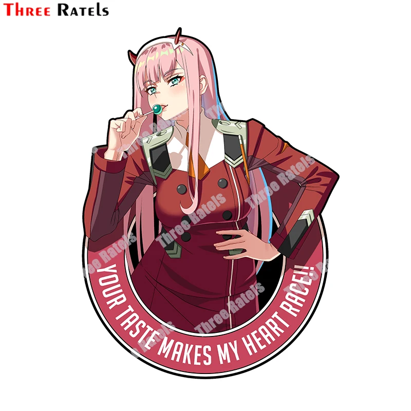 Three Ratels B183 Anime Zero Two Darling In The Franxx Sticker Suitable For Fuel Tank Cap&Car Door Decor Anti Scratch Film