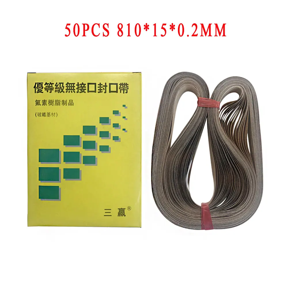 50pcs/lot 810*15mm Polytetrafluoroethylene belt for FR-900 Continuous Band Sealer or FRD-1000 Solid ink band sealer