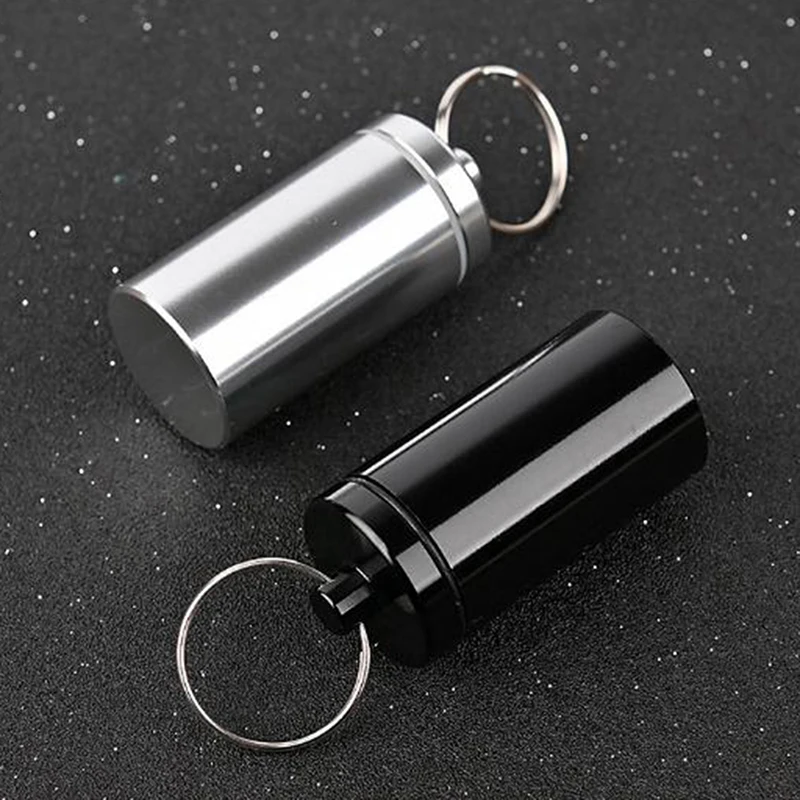 Mini Metal Waterproof Alloy Pill Box Case Bottle Drug Holder Container Keychain Medicine Box Health Care For Travel