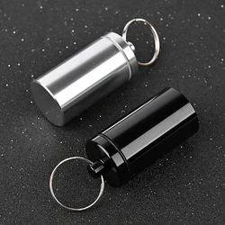 Mini Metal Waterproof Alloy Pill Box Case Bottle Drug Holder Container Keychain Medicine Box Health Care For Travel