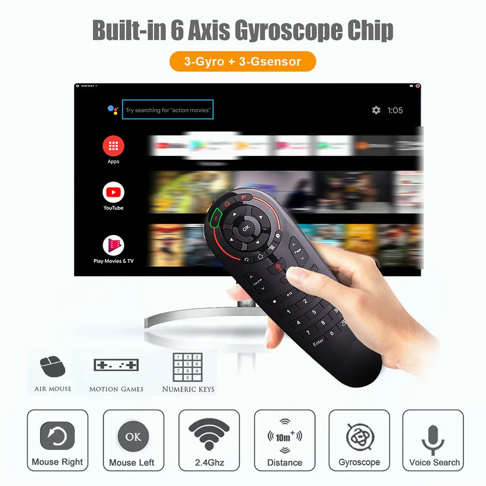 VONTAR G30S Suara Remote Control Air Mouse Wireless Mini Keyboard dengan IR Belajar untuk Android TV Box PC