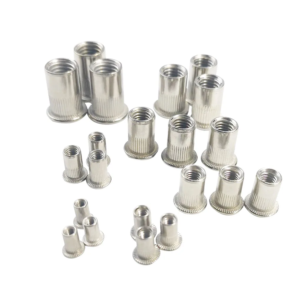 ALLSOME 300Pcs Stainless Steel Riveter Nut M3 M4 M5 M6 M8 M10 M12 Head Rivet Nuts Set Nuts Insert Reveting Multi Size with BOX