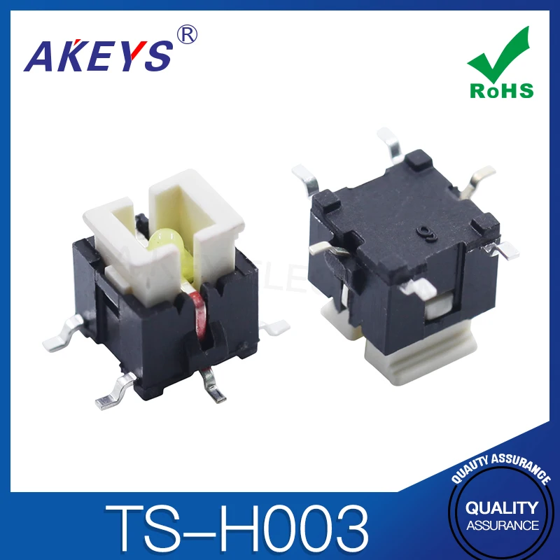 

TS-H003 Тактовый переключатель со светодиодной подсветкой SMT, пятицветный разъем, кнопки, переключатель 6*6*7,2H