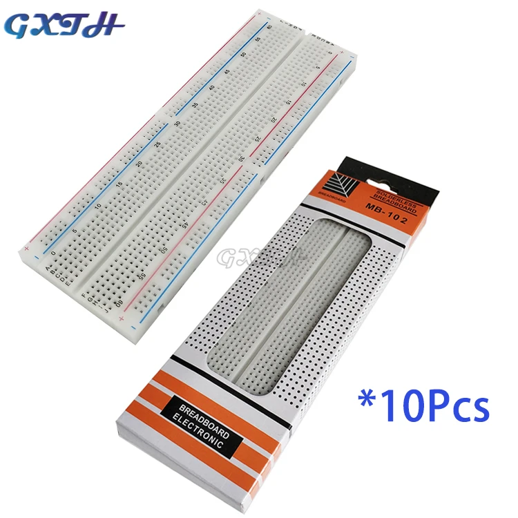 

10PCS Bread Board 830 Hole Experiment Board Solderless PCB Test Board MB-102 Test Develop DIY